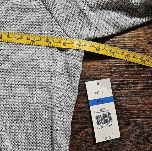 NWT Kim Rogers Light Gray Knit Open Front Cardigan Sweater Petite XL - Picture 8 of 8